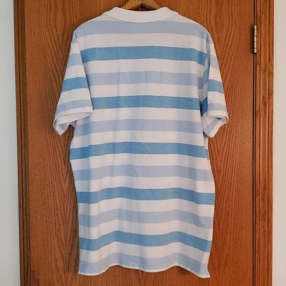 Very Nice Old Navy Blue and White Striped Polo Shirt Sz XXL - Picture 2 of 5